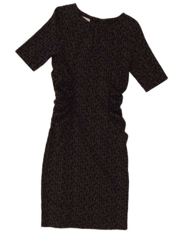 Damska obcisła sukienka HOBBS UK 12, średnia, szara bawełna w cętki