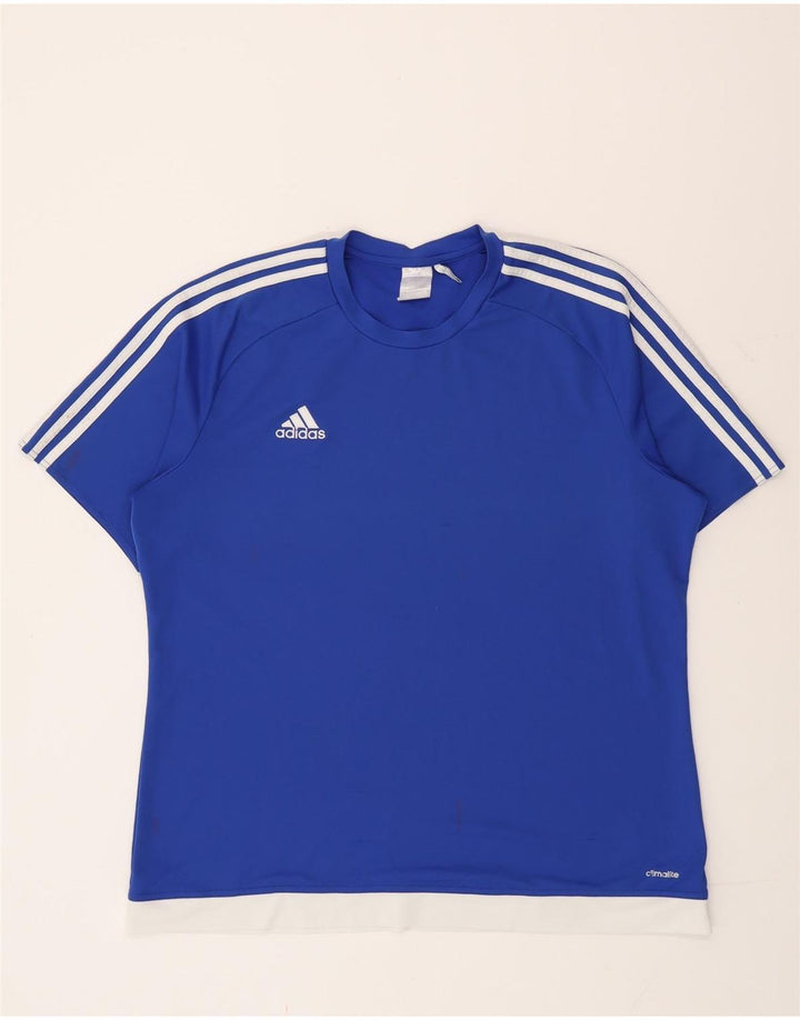 Adidas Męska koszulka Climalite Top XL Niebieski poliester z blokami kolorów