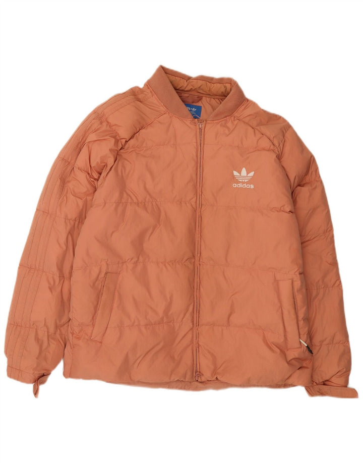 Męska ocieplana kurtka Adidas UK 40, duża, pomarańczowa, nylonowa