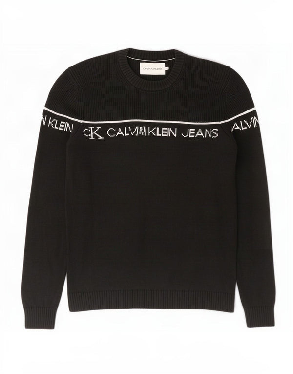 Męski sweter z okrągłym dekoltem Calvin Klein Jeans XL, czarny, bawełniany