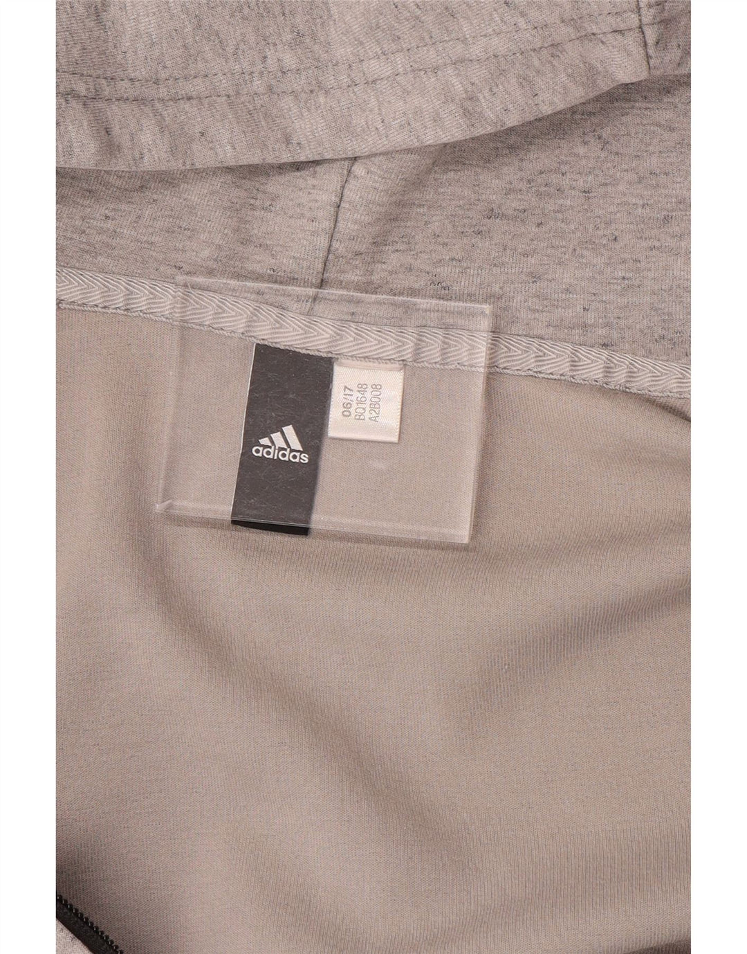 Męski sweter z kapturem i zamkiem błyskawicznym ADIDAS, duży, szary, nakrapiany