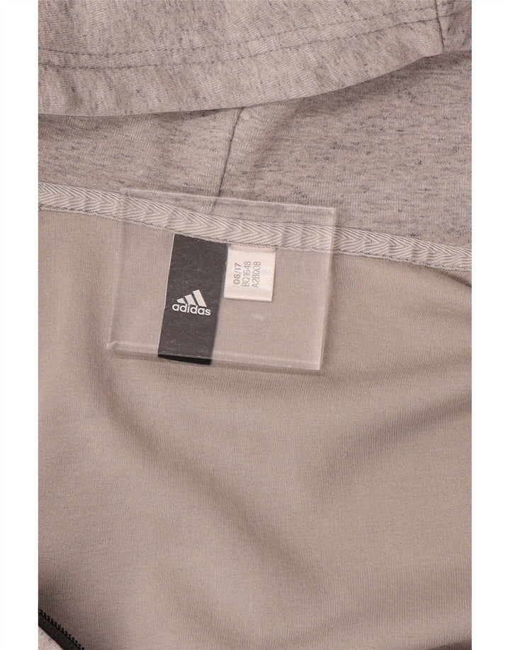 Męski sweter z kapturem i zamkiem błyskawicznym ADIDAS, duży, szary, nakrapiany