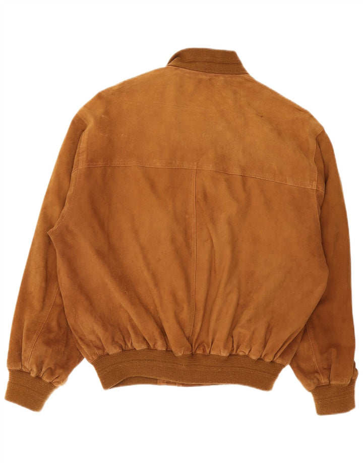 Vintage męska zamszowa kurtka bomber IT 48 średni brąz