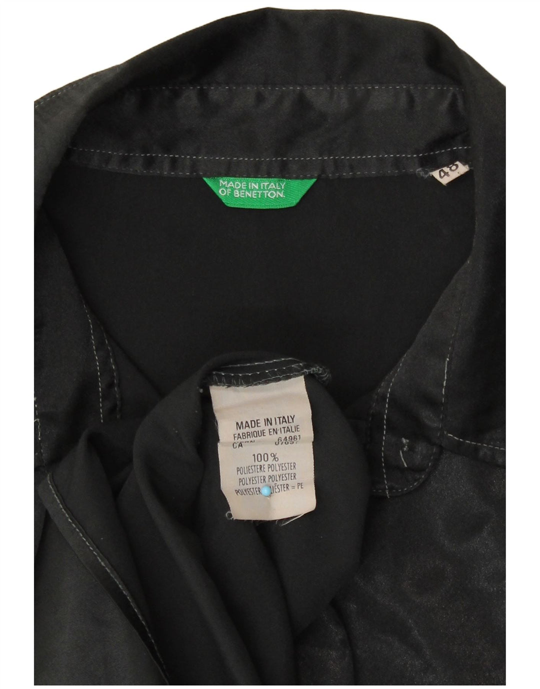 Koszula damska Benetton IT 48 XL, czarna, poliestrowa z nadrukiem zwierzęcym