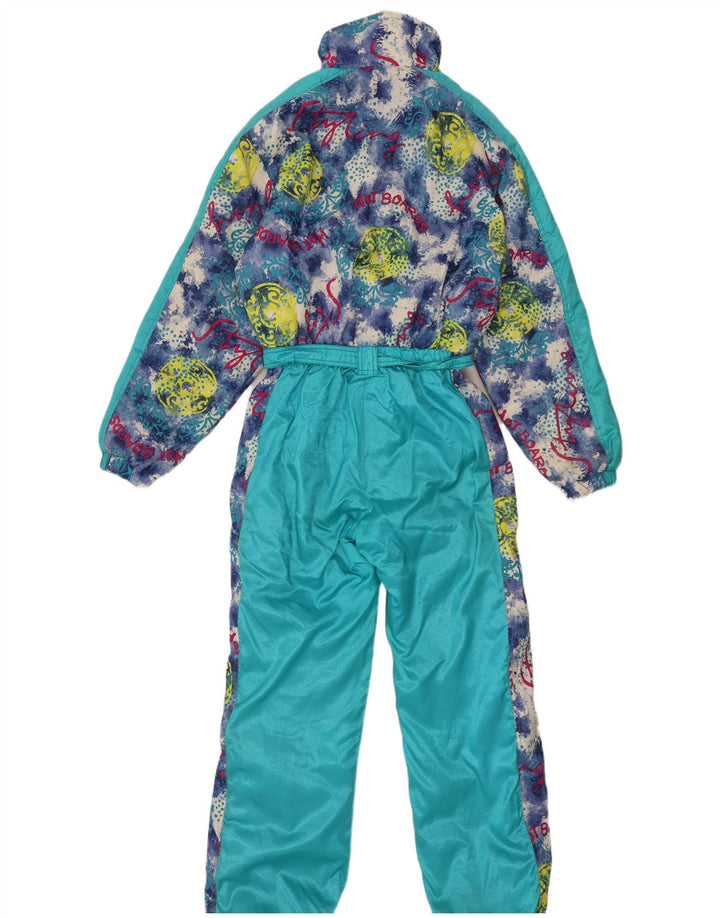 Damski kombinezon narciarski z kapturem, oversize, w stylu vintage IT 44, średni turkus
