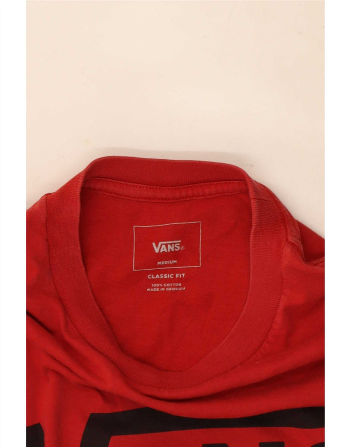 Męski T-shirt Vans o klasycznym kroju z grafiką, bawełniany, średni czerwony