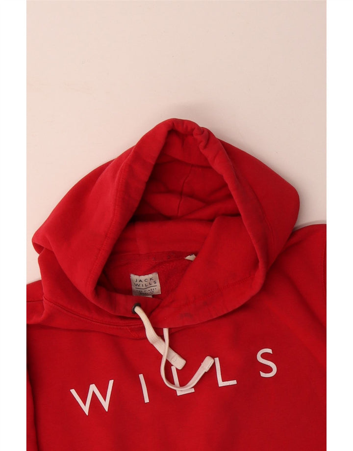 Męski sweter z kapturem i grafiką JACK WILLS XL, czerwony, bawełniany