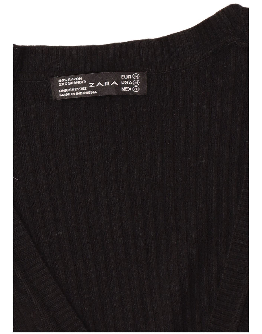 Sweter damski Zara UK 12, średni czarny sztuczny jedwab