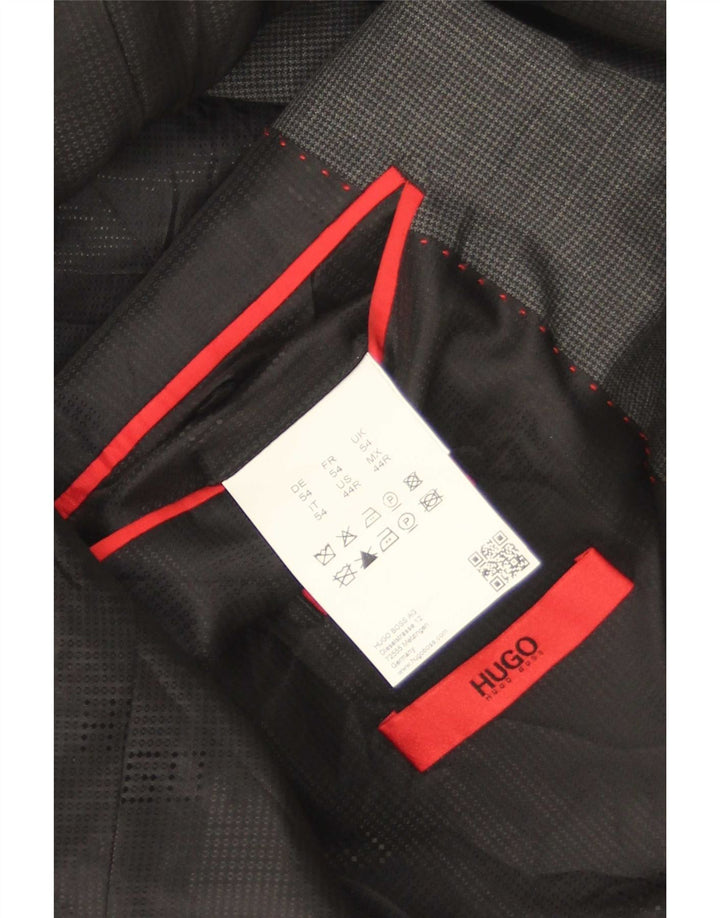 Męska marynarka zapinana na 2 guziki Hugo Boss EU 54 2XL Szara pepitka