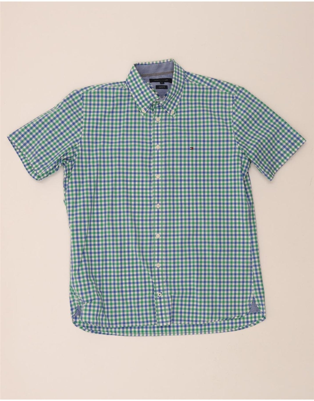 TOMMY HILFIGER Mens Custom Fit Shirt Large Multicoloured Check Vintage Tommy Hilfiger and Second-Hand Tommy Hilfiger from Messina Hembry 