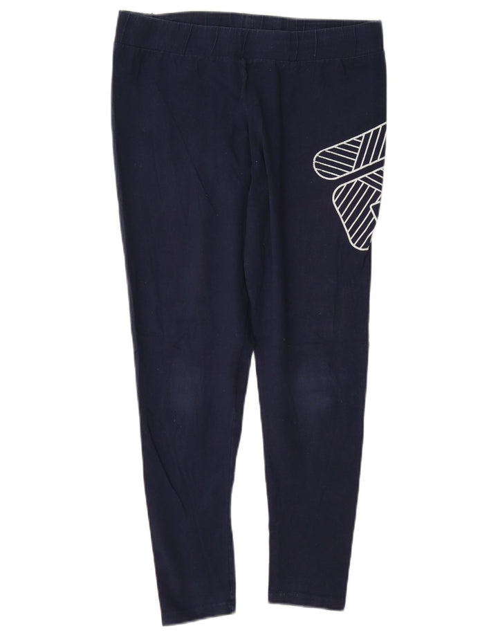 Damskie legginsy Fila Graphic UK 12 Średni granatowy, bawełniany