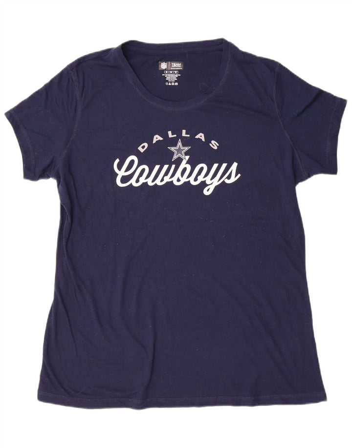 Damska koszulka z grafiką NFL Dallas Cowboys, UK 18 XL, granatowa, poliester