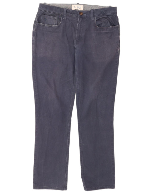 Męskie spodnie typu slim casual Penguin EU 48 Medium W32 L31 Granatowa bawełna