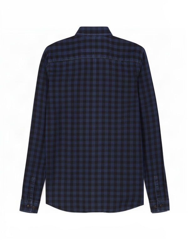 Męska koszula robocza Jack & Jones, mała, granatowa, bawełniana w kratkę
