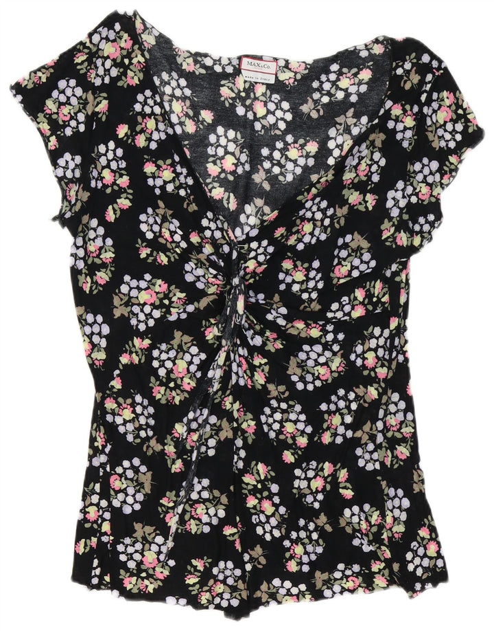 Bluzka damska Max & Co. Top UK 10, mała, czarna, w kwiaty