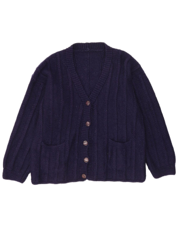 Sweter damski w stylu vintage, rozpinany, UK 16, duży, granatowy