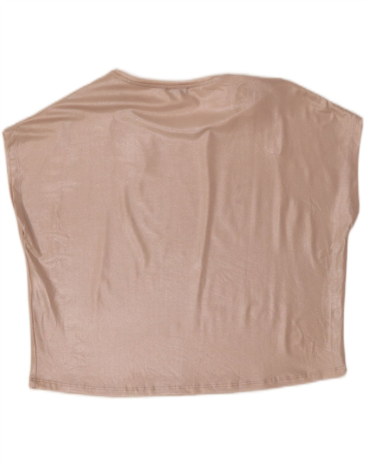 ZARA Womens Oversized Crop Blouse Top UK 14 Medium Beige Polyester Vintage Zara and Second-Hand Zara from Messina Hembry 