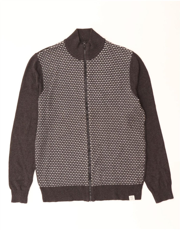 Męski sweter kardigan Jack & Jones, duży, szary, geometryczny