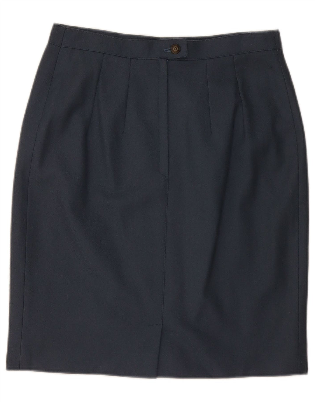 VINTAGE Damska Spódnica Ołówkowa Średnia W28 Granatowa Wełna