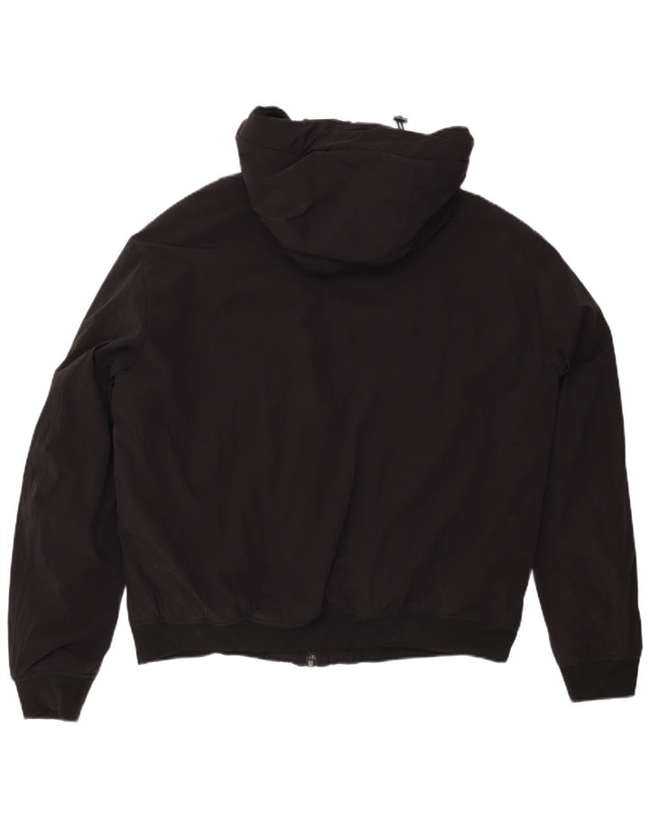 Męska kurtka bomberka z kapturem Zara UK 42 XL, czarny poliester