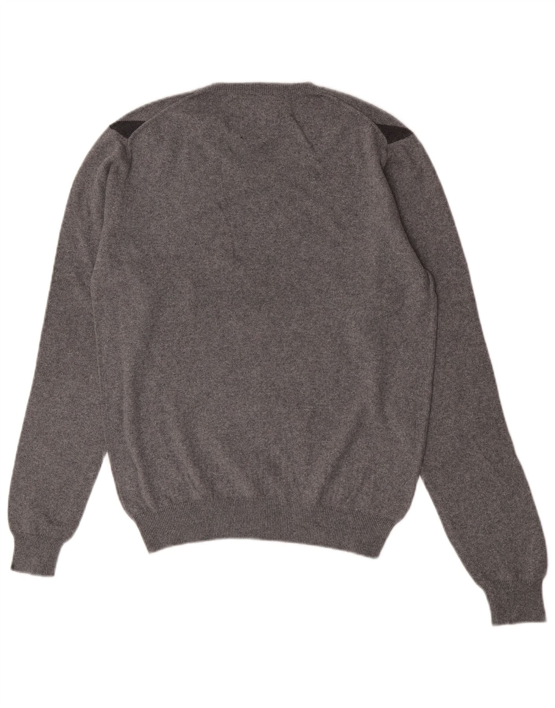Męski sweter Sun68 z dekoltem w kształcie litery V, mały, szary, wykonany z tkaniny argyle/diamentowej bawełny