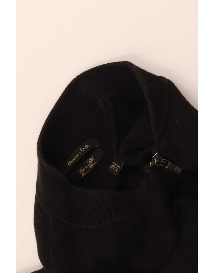 Męski sweter rozpinany Massimo Dutti 2XL, czarny, bawełniany