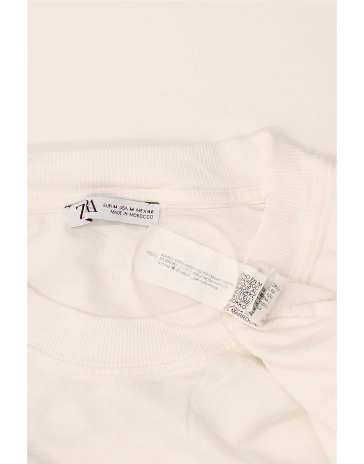 Męski T-shirt z grafiką Zara, średni biały bawełniany