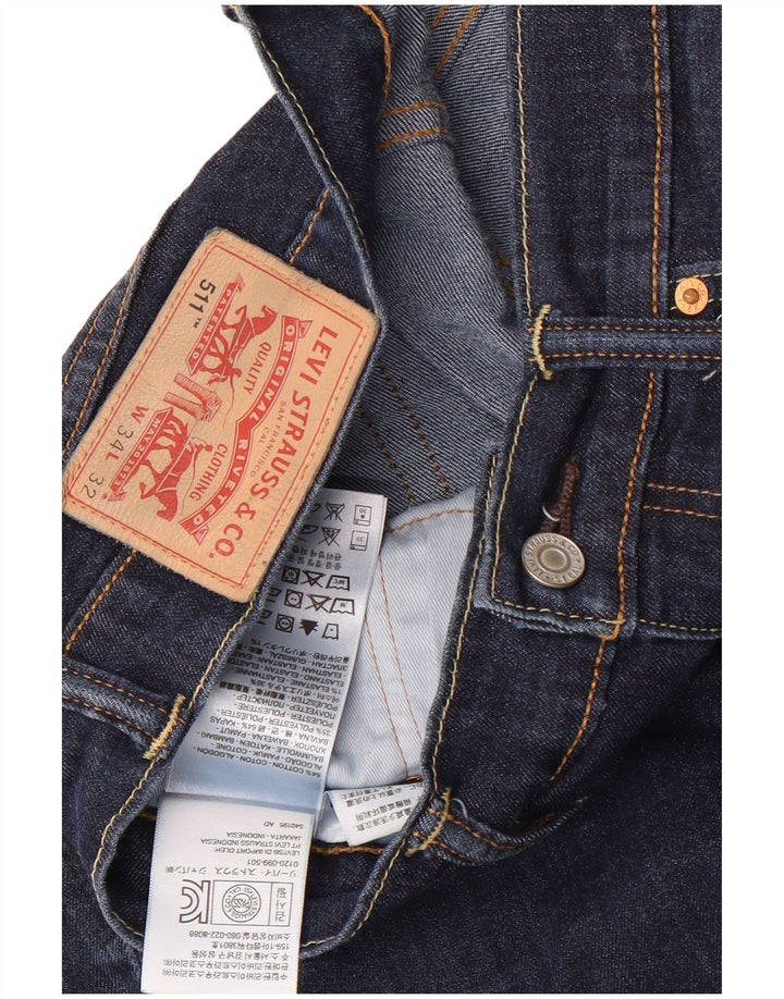 Męskie jeansy Levi's 511 Slim W34 L32 Granatowa bawełna