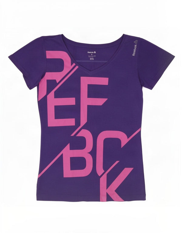 Damska koszulka Reebok Regular Graphic Top UK 8/10 Small Purple