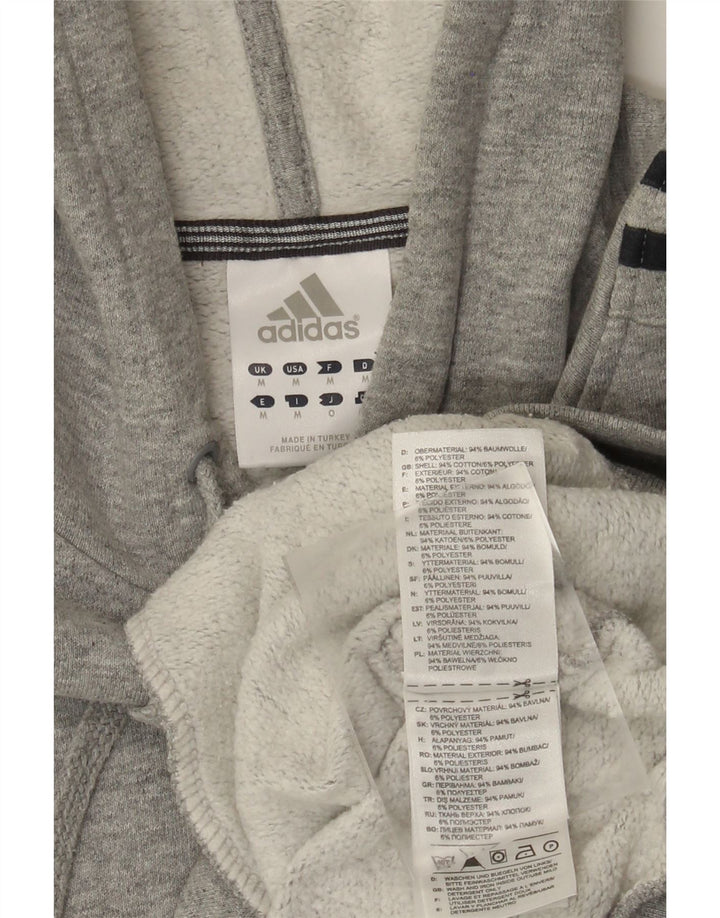 Męska bluza z kapturem Adidas, średnia, szara, bawełniana nakrapiana