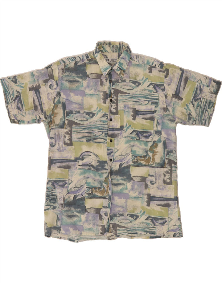 C&A Mens Short Sleeve Shirt Large Multicoloured Patchwork Cotton Vintage C&A and Second-Hand C&A from Messina Hembry 