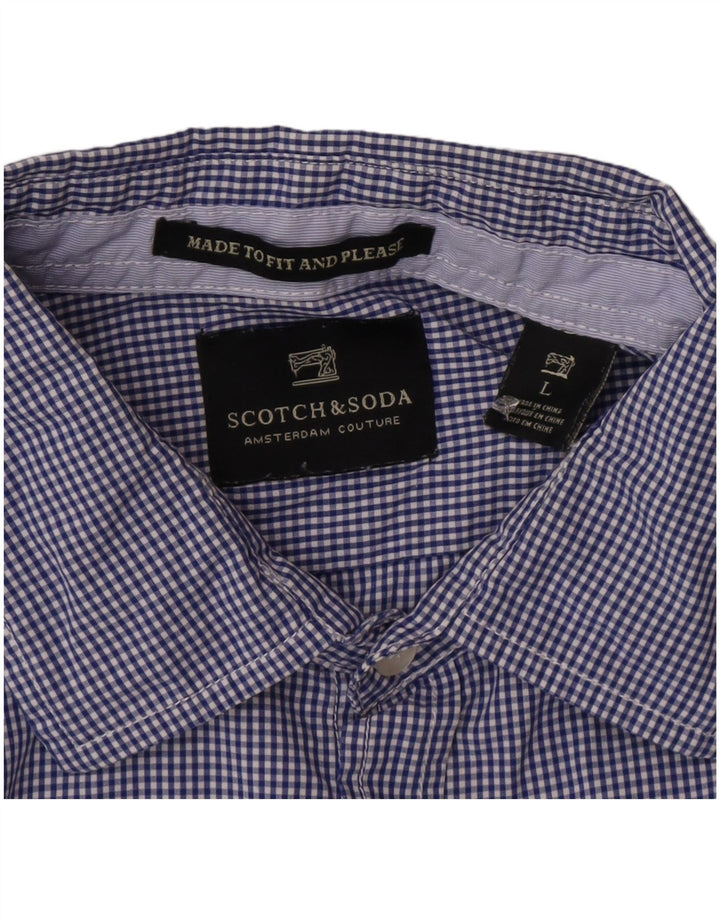 Koszula męska Scotch & Soda, duża niebieska kratka