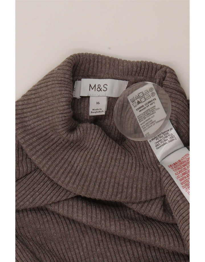 Marks & Spencer Damski top z długim rękawem UK 16, duży, szary, wiskoza