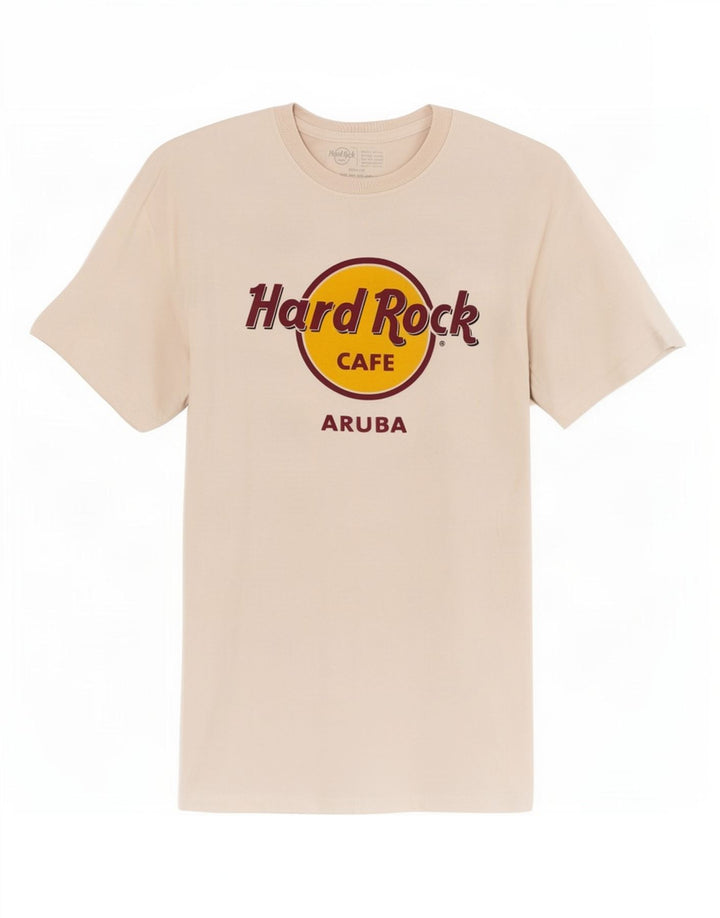 Męska koszulka z grafiką Hard Rock Cafe Aruba, średnia biała bawełna
