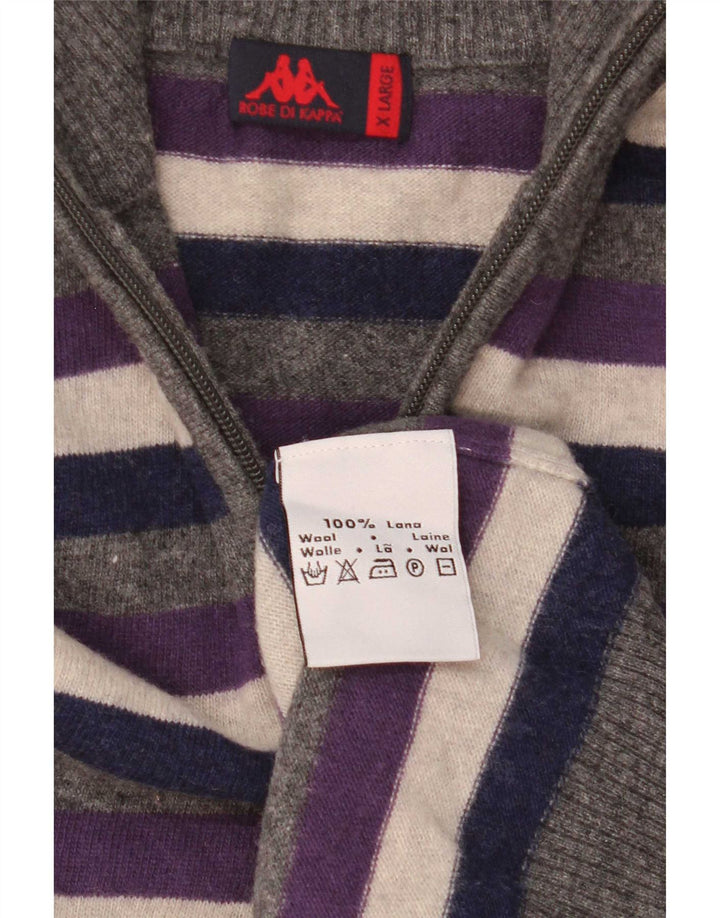 Męski sweter Kappa z zamkiem błyskawicznym XL, wielobarwny, wełniany w paski