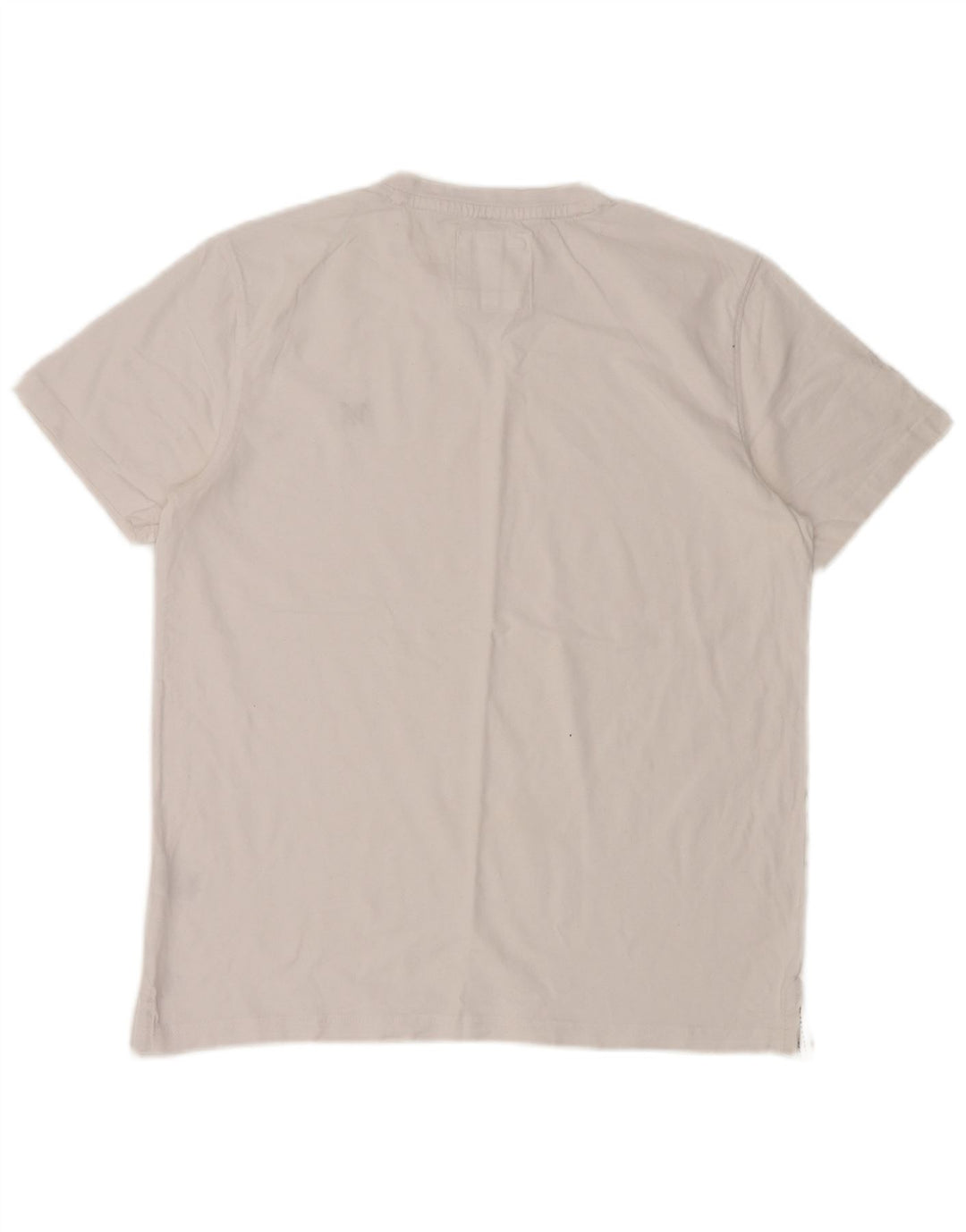 CREW CLOTHING Męski T-shirt Top, duży, biały, bawełniany