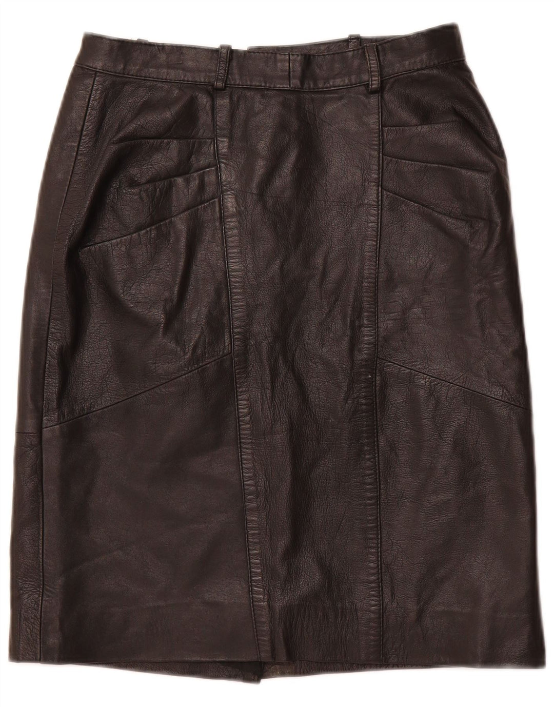 VINTAGE Damska skórzana spódnica z wysokim stanem IT 48 XL W28 Czarna skóra