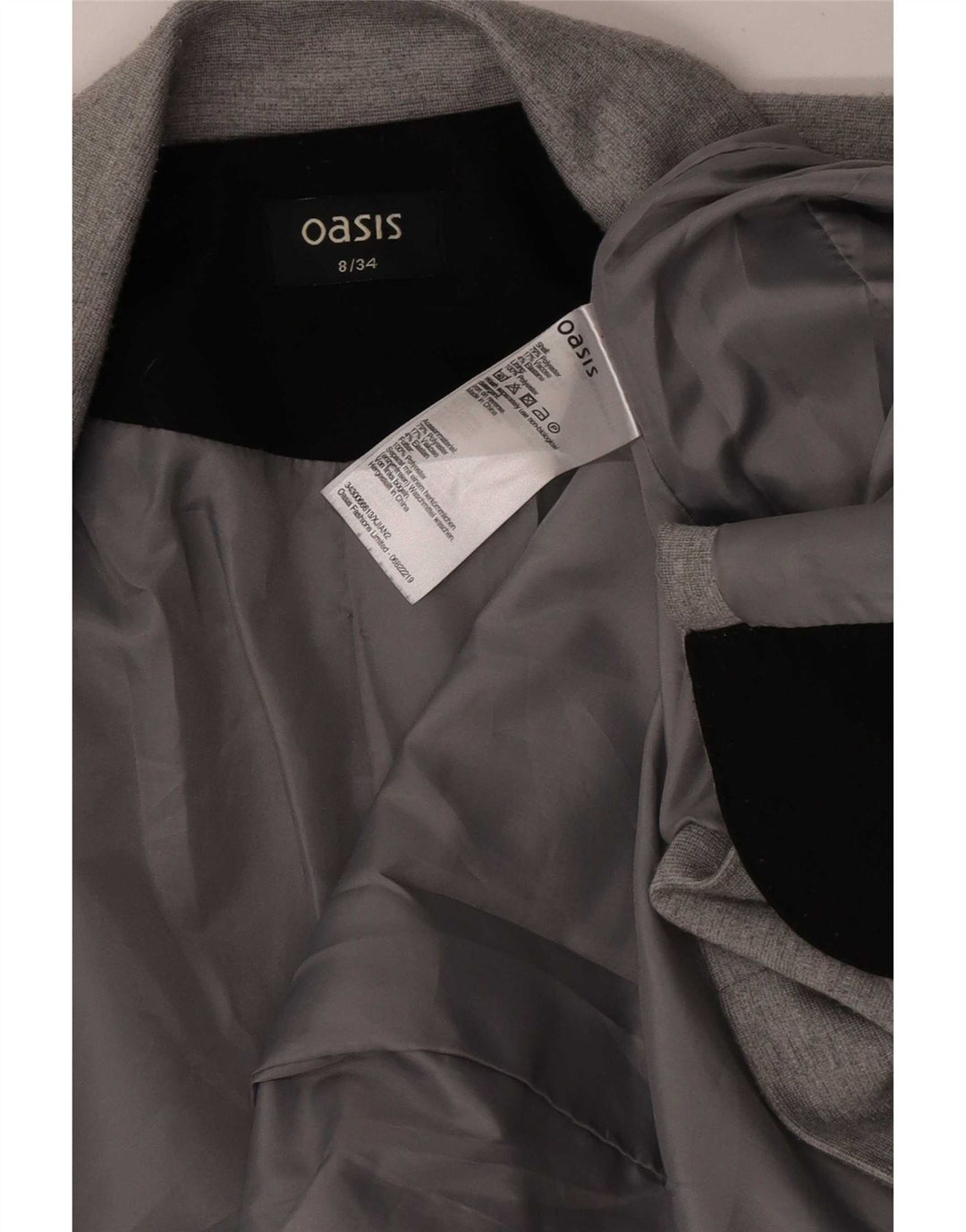 Damska otwarta marynarka Oasis UK 8, mała, szary poliester