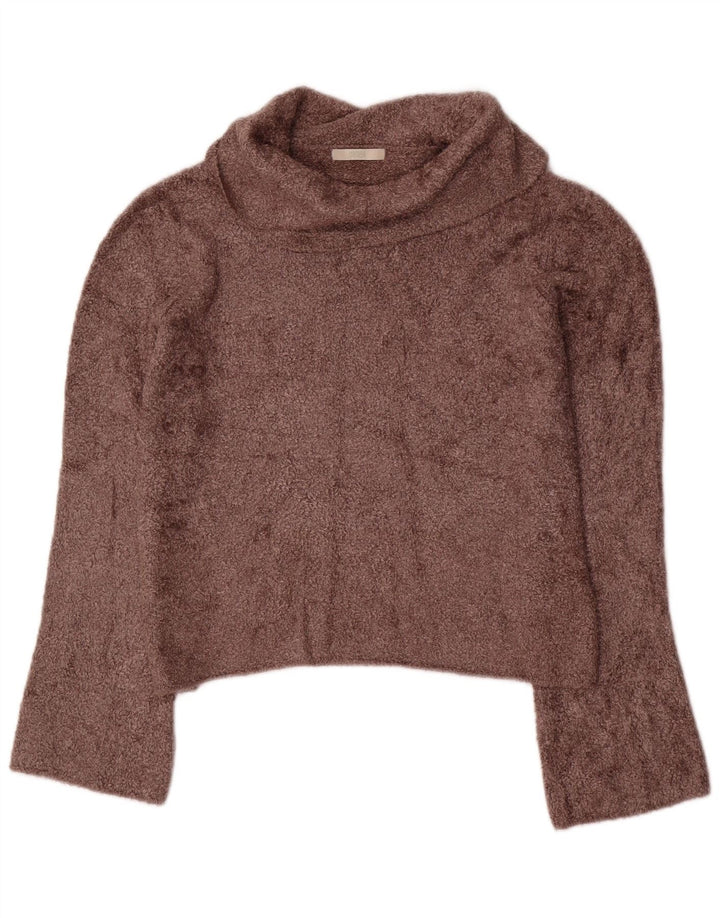Marks & Spencer Damski sweter z golfem UK 12 Średni brązowy wiskoza