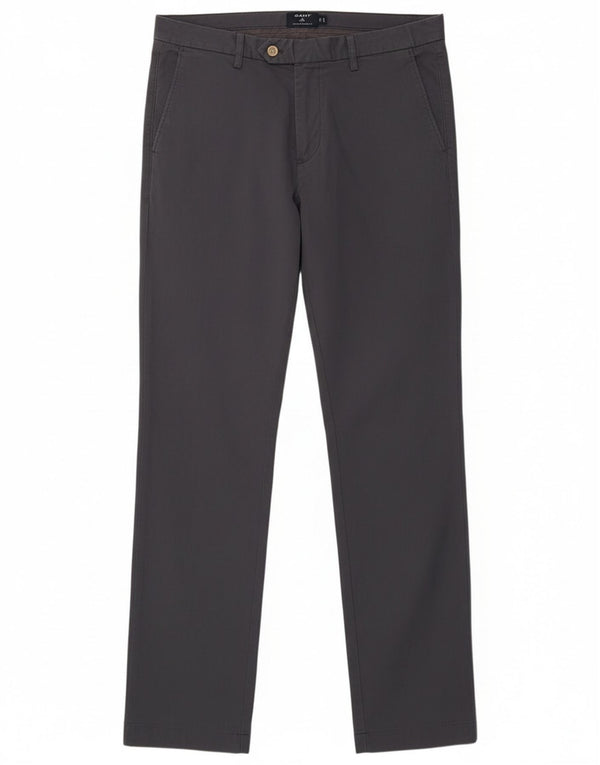 Męskie spodnie chino o wąskim kroju z niskim stanem Gant W32 L34 Granatowa bawełna