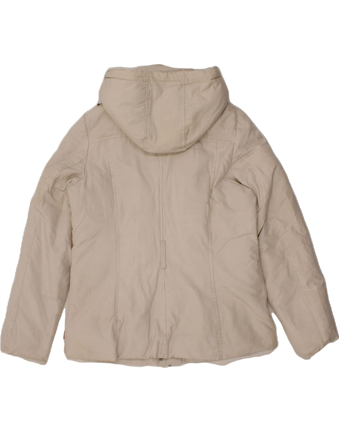 KAPPA Womens Hooded Padded Jacket UK 16 Large Off White Cotton Vintage Kappa and Second-Hand Kappa from Messina Hembry 