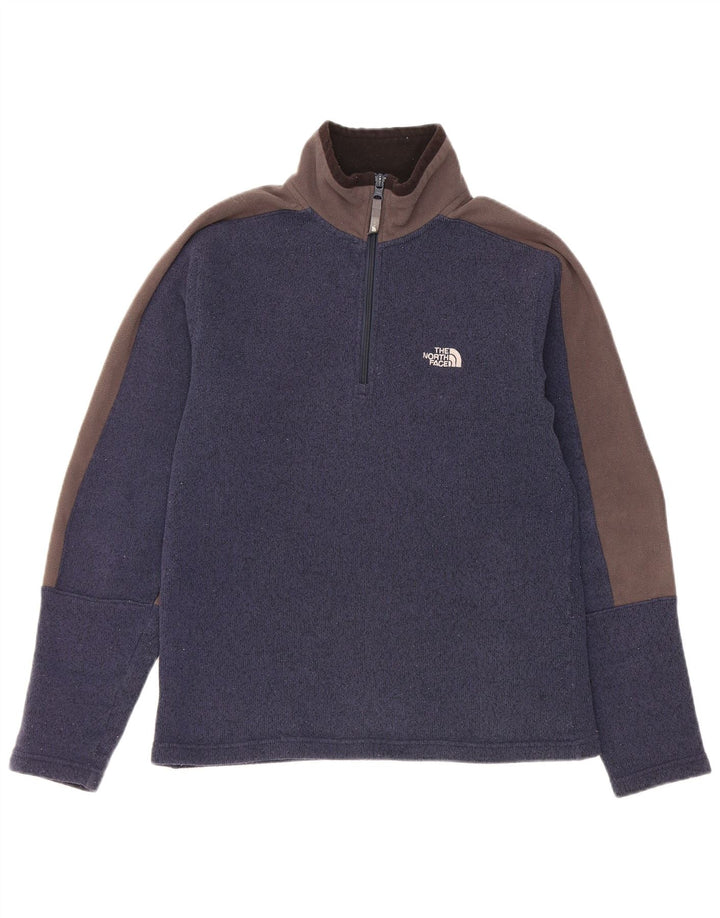 Męski sweter The North Face z zamkiem błyskawicznym i średnim granatem, z blokami kolorów