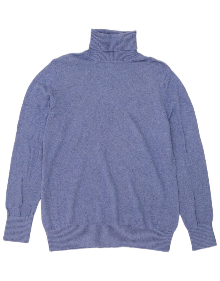L.L.Bean Męski sweter z golfem, duży, niebieski, bawełniany