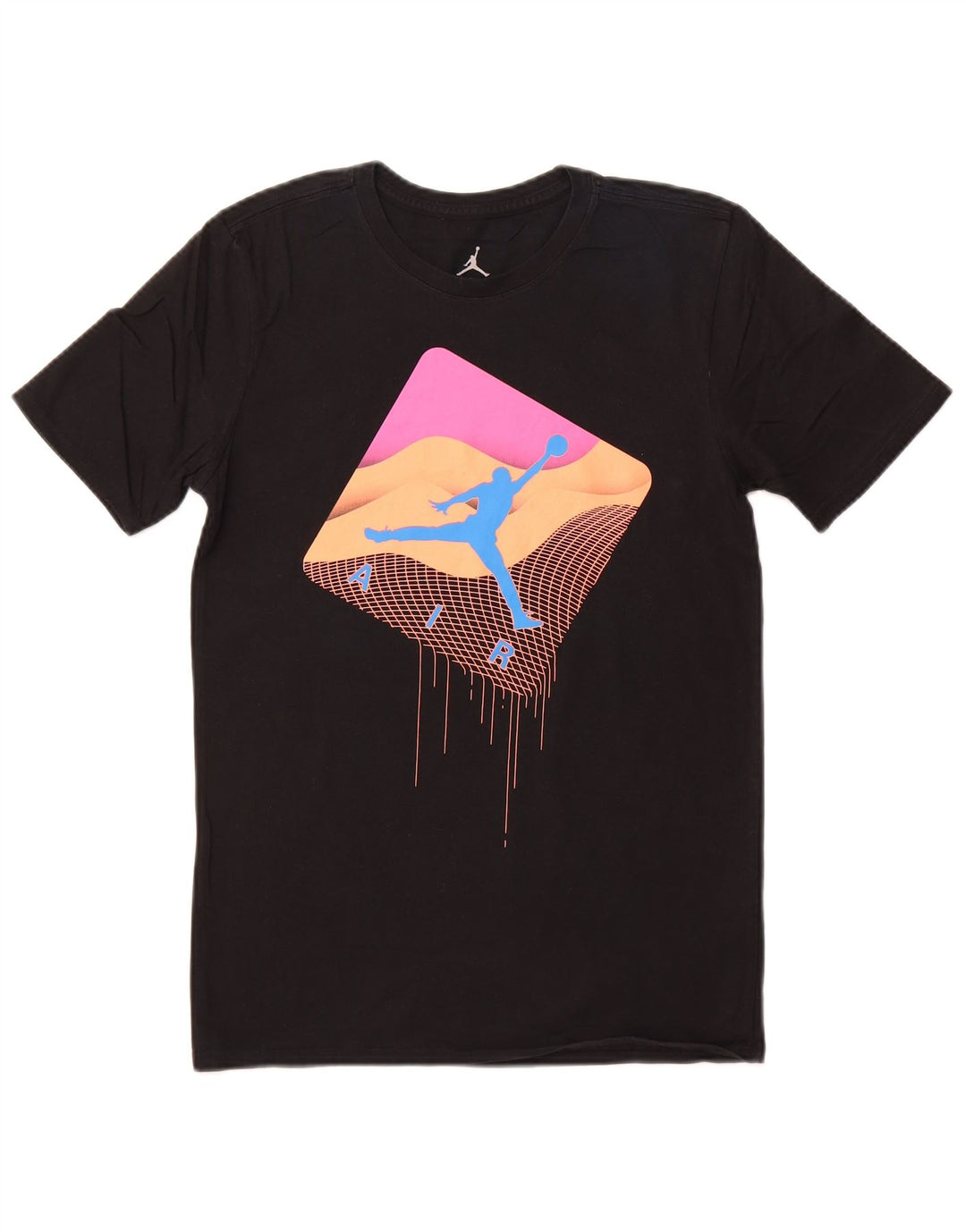 Męski T-shirt z grafiką NIKE, mały, czarny, bawełniany blok kolorów