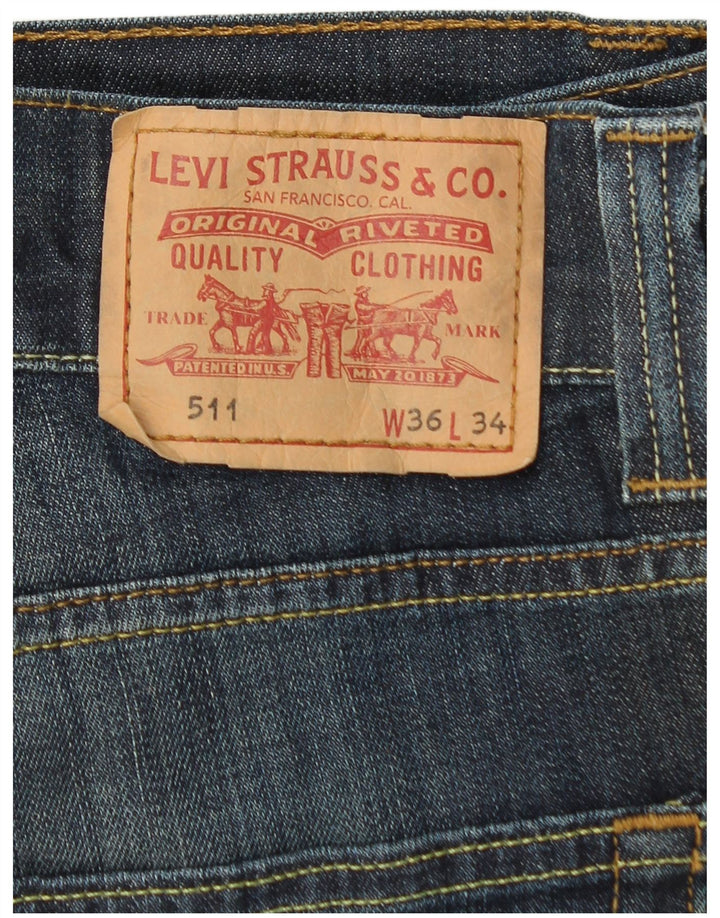 Męskie jeansy Levi's 511 Slim W36 L32 Niebieska bawełna