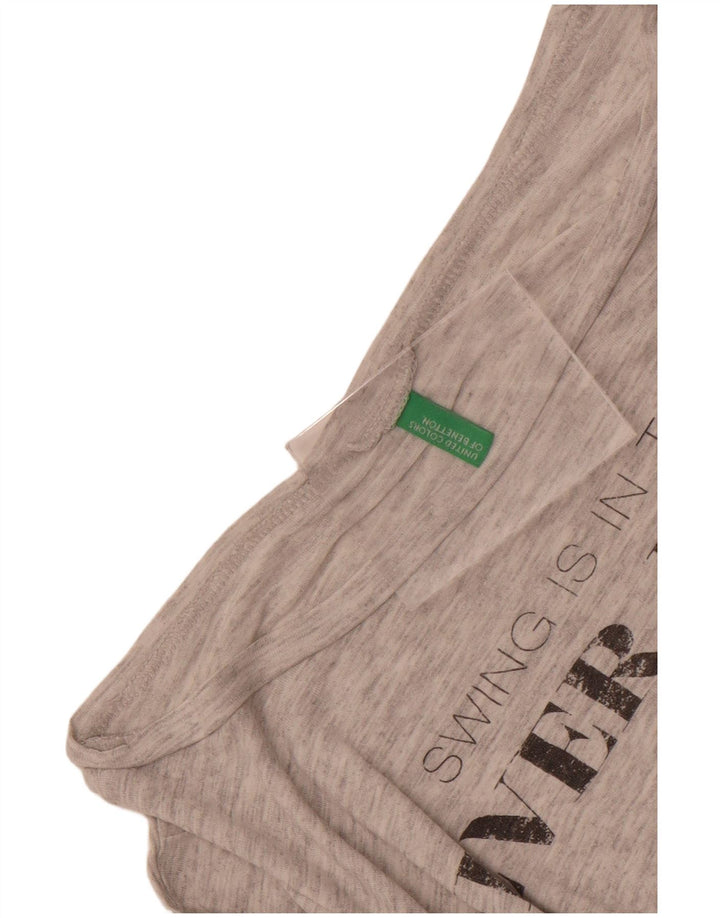 Damska koszulka graficzna Benetton Top UK 14 Medium Grey Flecked