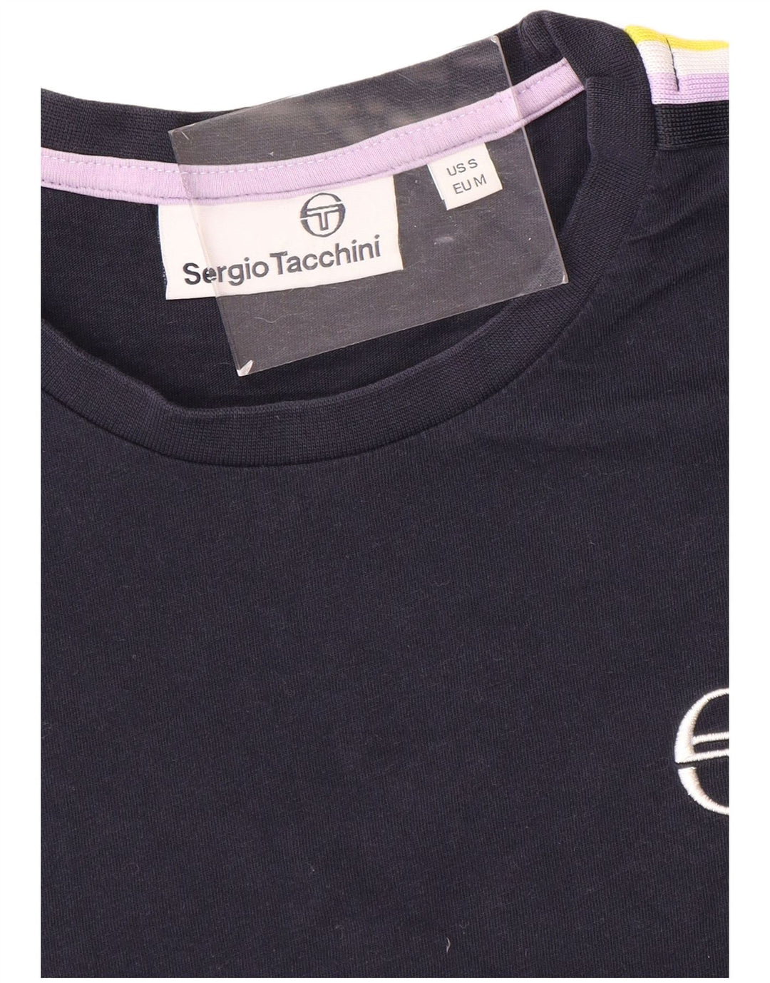 SERGIO TACCHINI Męski T-shirt Top, mały, granatowy, z blokami kolorów