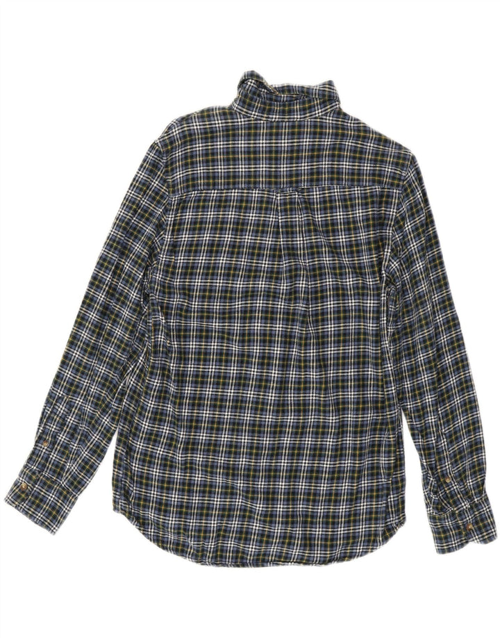 CHAPS Mens Flannel Shirt Small Blue Check Cotton