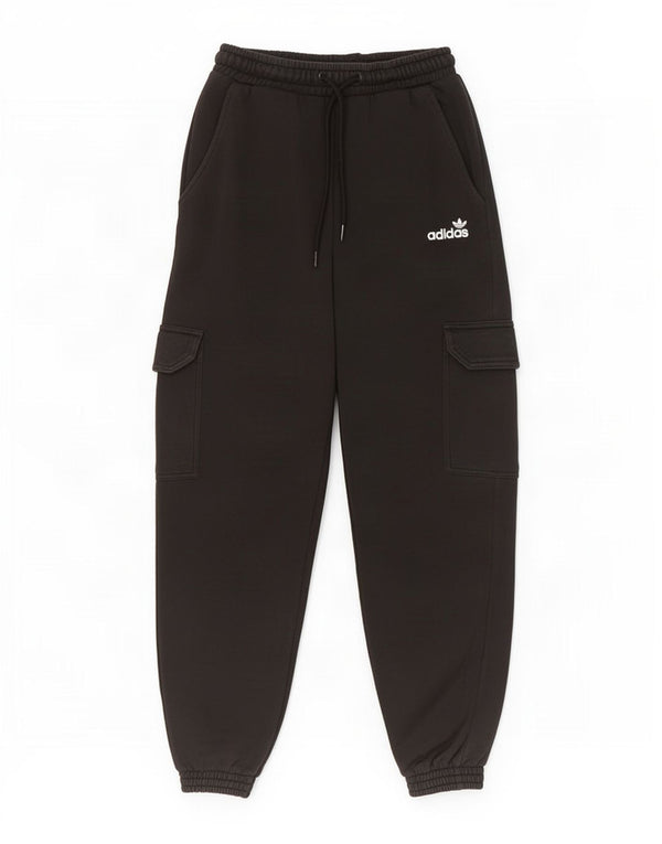 Damskie spodnie dresowe Adidas Cargo Joggers UK 4 XS Czarna bawełna