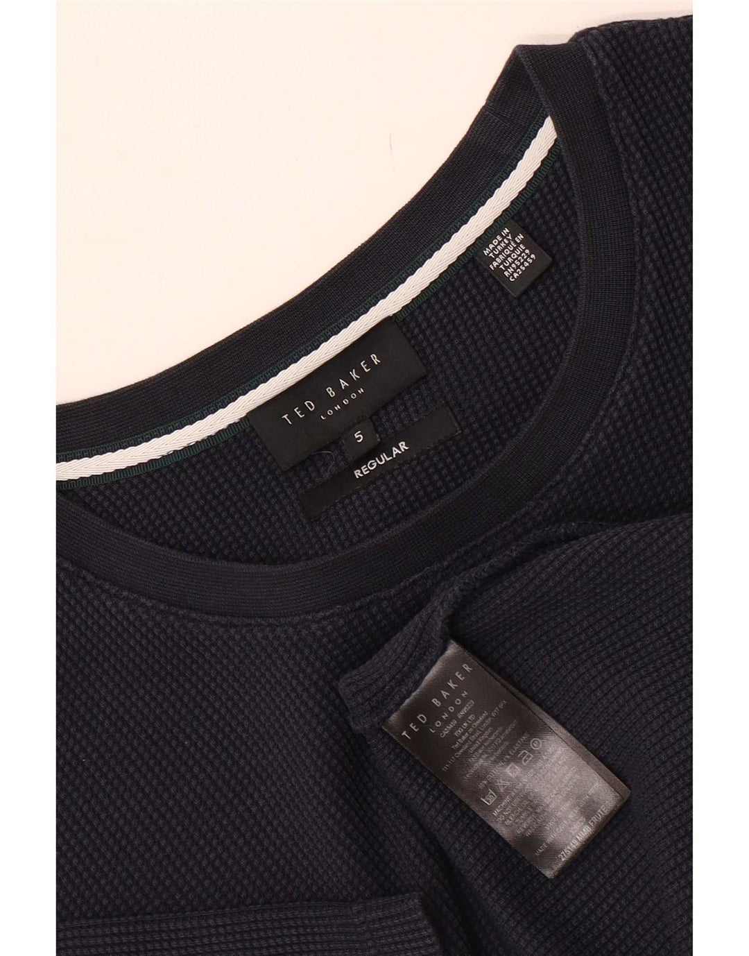 Męska koszulka Ted Baker o regularnym kroju, rozmiar 5 XL, granatowa, bawełniana